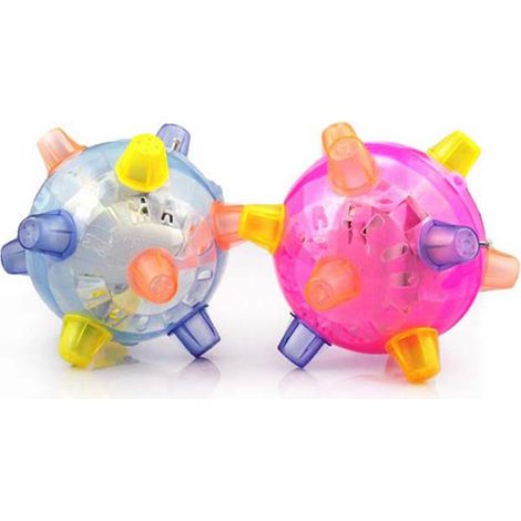 Leuchtender Hüpfball für Hunde, blinkender Ball, elastisches LED-Hundespielzeug mit Licht und Musik, Geschenk für Haustiere (1/5)