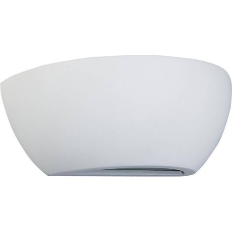 Applique murale Felia en plâtre blanc – Double sortie de lumière indirecte – Dimensions 24 cm – E14 – Personnalisable avec peinture (1/5)