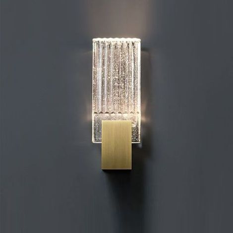 Applique Murale en Laiton Massif et Cristal, Design Moderne pour Tête de Lit, Salle de Bain ou Devant Miroir, Lumière Chaude 110V, 110x275 mm (1/5)