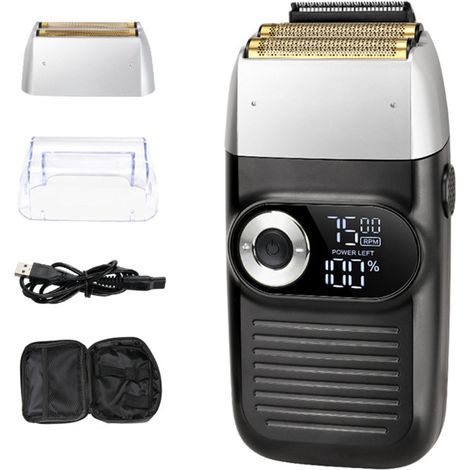 2-in-1 Elektrorasierer-Set, Rasier- und Barttrimmer, LCD-Bildschirm, wiederaufladbar (Kotelettentrimmer)
