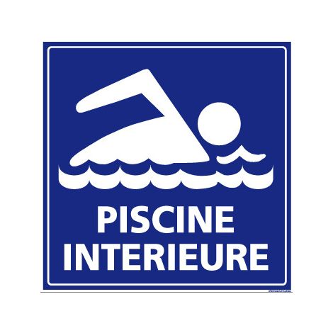 Panneau de Signalisation Camping PISCINE INTERIEURE (H0230) - Adhésif - 250 x 250 mm