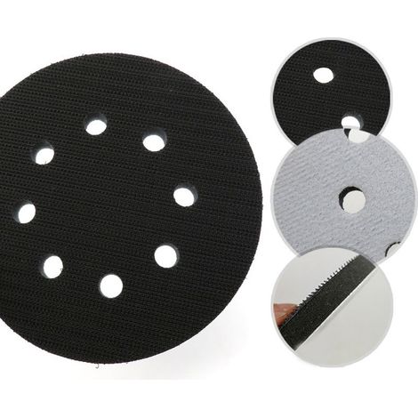 Tampon d'interface en éponge souple de 5 pouces à 8 trous pour tampons de ponçage, disques, coussins et pour le polissage de surfaces irrégulières. (1/4)