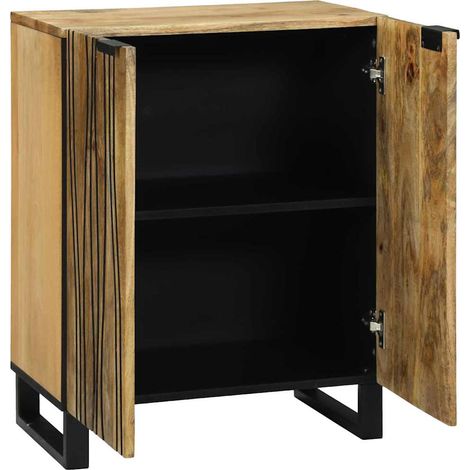 Buffet Meuble de rangement Naturel 60 x 33,5 x 75 cm Bois de mangue massif (1/5)