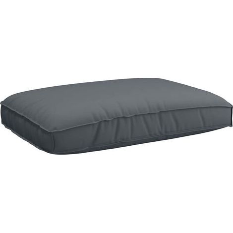 Coussin gris anthracite, mesurant 120 x 80 x 12 cm, en tissu Oxford. (1/5)
