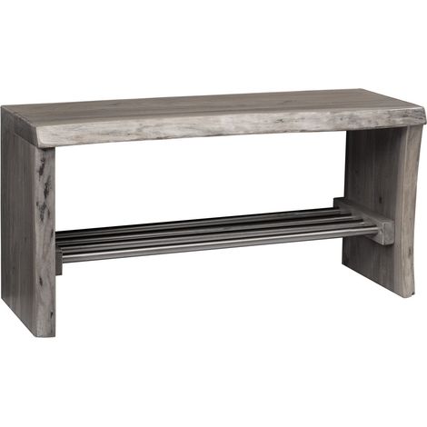 PURE ACACIA 916 Scarpiera in legno di acacia - laccato / grigio 81x30x40