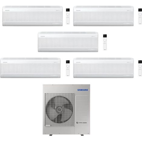 Samsung Climatizzatore Penta Split Windfree Elite S2 7+9+9+12+12 BTU con AJ100TXJ5KG/EU Inverter R-32 Wi-Fi Classe A++