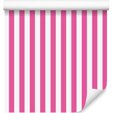 Gestreifte Tapete in Puderrosa für Wohn- und Schlafzimmer, 50 x 1000 cm (1/5)