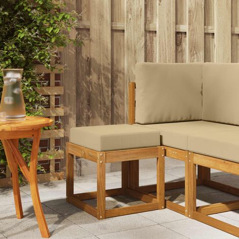 Outdoor Hocker Bank Massivholz Akazie Natur