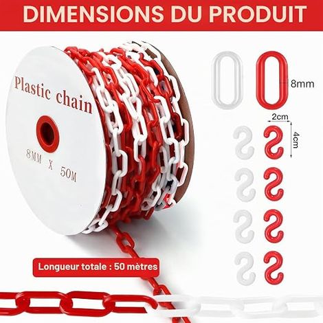 Plastic Chain with S Hooks, ft x mm (1/4)