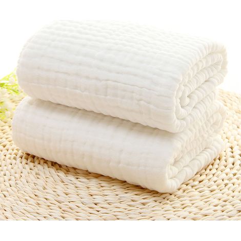 Gant De Bain Bébé - Coton Naturel 12 X 12 Pouces - 6 Couches - Hypoallergénique - Pour Peau Sensible - Lot De 6 (1/5)