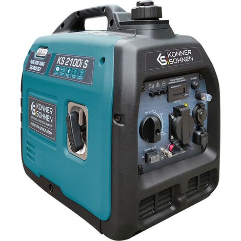 Könner & Söhnen Generatore Inverter KS 2100i S, 2,1 kW, Silenzioso, Onda Sinusoidale Pura, Tecnologia ECO, Ideale per Campeggio, Fai-da-te e Dispositivi Elettronici Sensibili, USB Integrata (1/5)