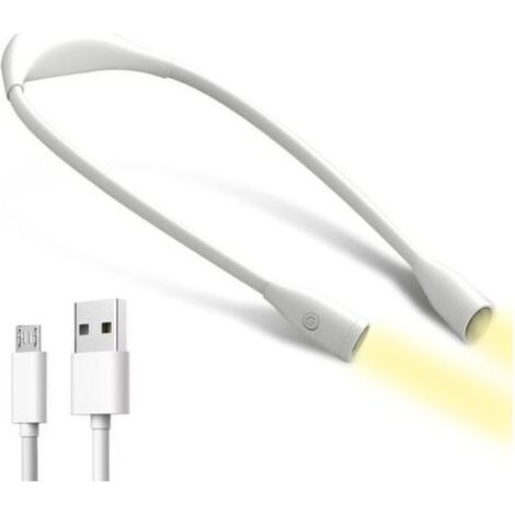 Wiederaufladbare LED-Leselampe mit Nackenleuchte, 3-farbig verstellbarem Armlicht zum Lesen, Stricken, Nähen, Campen und Joggen, inklusive USB-Kabel (1/4)