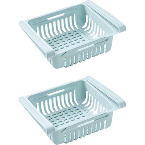 MINKUROW Frigorífico Cajón Organizador Cajón Frigorífico Estante Titular Caja De Almacenamiento Nevera Partición Capa Hogar Organizador (2 Piezas, Azul) (1/5)