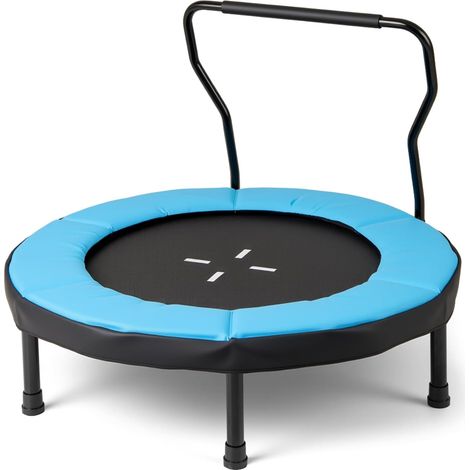 GOPLUS Trampoline Exterieur Enfant Pliable 102 CM, Trampoline Exterieur avec Poignée en Mousse Épaisse Amovible, Rembourrage de Sécurité, Charge 100 KG, Cadeau pour Garçon et Fille de 3 à 6 Ans (Bleu)