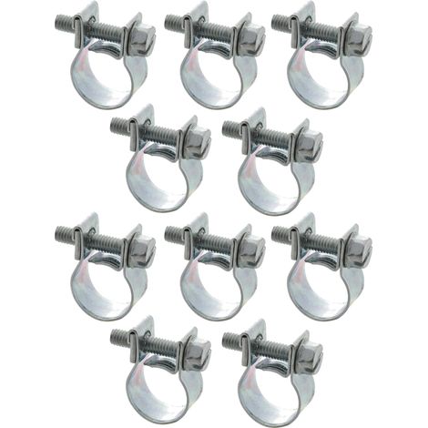 10 Mini-Schlauchschellen zum Aufschrauben für Kraftstoffleitungen, Autos, Motorräder, Roller, Rasenmäher und Mopeds, 6–8 mm