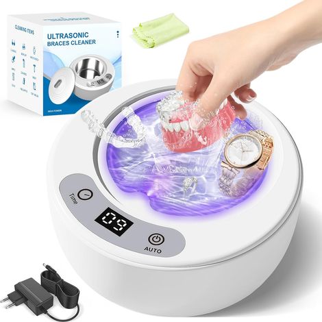 Nettoyeur ultrasonique 49000 Hz avec lampe UV, 5 modes, nettoyeur de sillons dentaires, 200 ml, protège les ornements dentaires. (1/5)