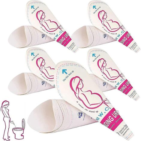 50 dispositifs d'urination féminins jetables, entonnoir à urine portable pour femmes, 5 paquets de 10 unités (50 unités) (1/5)