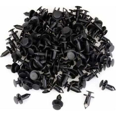 120 Pieces Plastic Fastening Rivet Clips for Car, Black Car Clips, Plastic Rivets, Fender Door, 8mm Push Hole, Plastic Fastening Rivets (1/4)