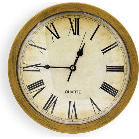Horloge murale avec coffre-fort caché vintage grand espace de rangement rond pour bijoux, espèces, téléphones portables, or (1/5)