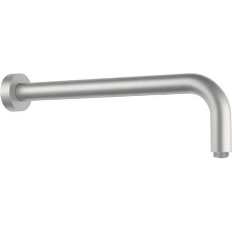 Braccio doccia tondo a parete in acciaio inox con rosetta, 30 cm