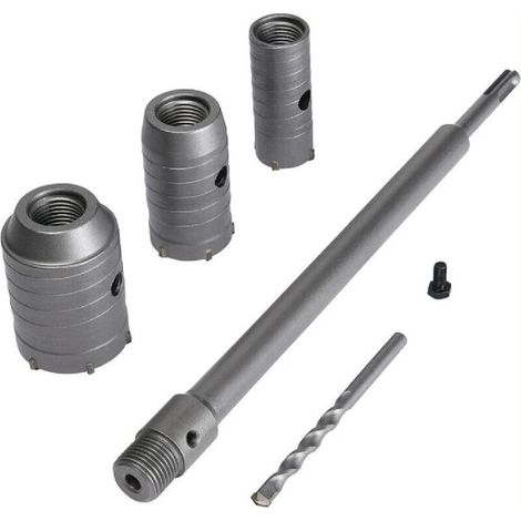 Set de Scies Cloches Ø30mm, 40mm, 50mm - Scie à Cloche Trépan pour Béton, Brique, Pierre et Ciment - Tige d'Extension 350 mm SDS Plus avec Pointe en Carbure de Tungstène - OUYLAF