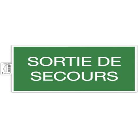 Exacompta - Ref. 67004E - 1 pannello adesivo EMERGENCY EXIT - In PVC antiscivolo e resistente ai raggi UV - Dimensioni pannello: 35 x 20 cm - Colore verde e bianco (1/2)