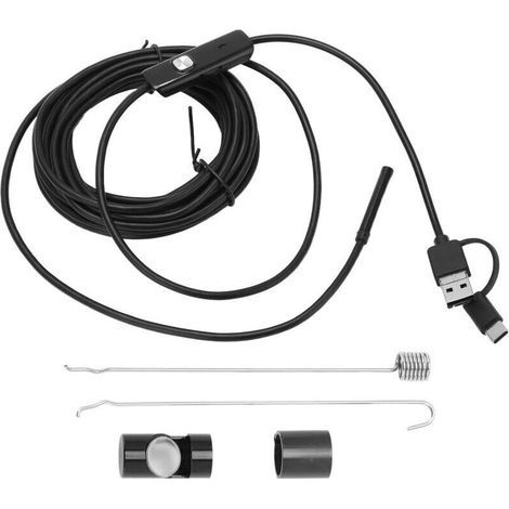 Endoscope Flexible 5.5mm pour Android, Inspection Tuyauterie Voiture, Caméra 3 en 1 avec Câble 3.5m AN100-5.5