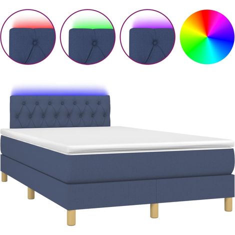 Maison Exclusive - Boxspringbett mit Matratze & LED Blau 120x190