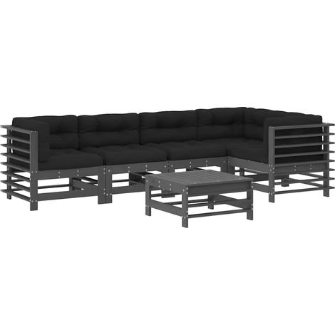 Maison Exclusive - Juego de muebles de jardín 6 pzas y cojines ma (1/5)