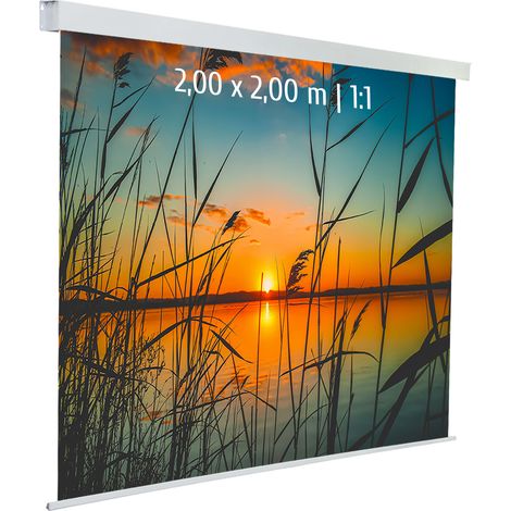 Ecran de projection motorisé 2,00 x 2,00m - Format 1:1 - Toile blanche