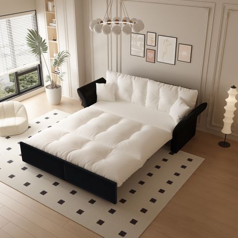 Sofá sofá cama convertible 3 en 1 terciopelo OKMYHOME (1/5)