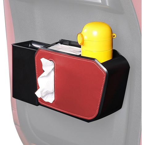 Poubelle de voiture, poubelle de voiture - Poubelle multifonctionnelle, poubelle de voiture, porte-gobelet, porte-mouchoirs, poubelle de voiture, poubelle de véhicule (1/5)