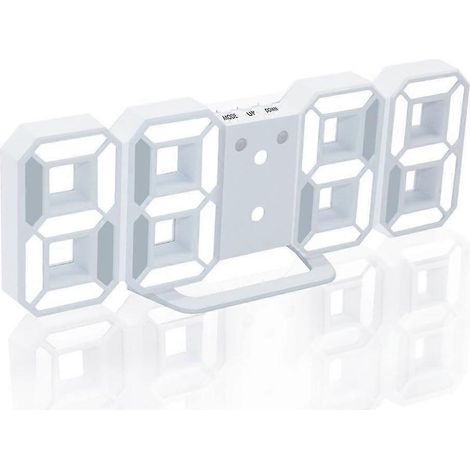 LED-Digitalwecker [Verbesserte Version], der Wecker passt die LED-Helligkeit nachts automatisch an (weiß/weiß) (1/5)