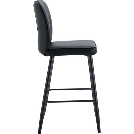 2er-Set schwarze Barhocker aus PU mit ergonomischer Rückenlehne, 101 cm (1/5)