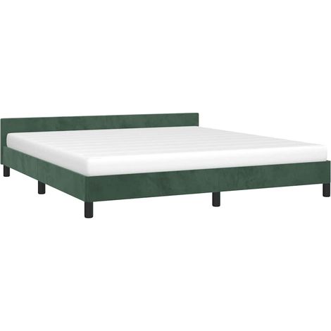Cadre de lit sans matelas vert foncé 160x200 cm velours vidaXL (1/5)