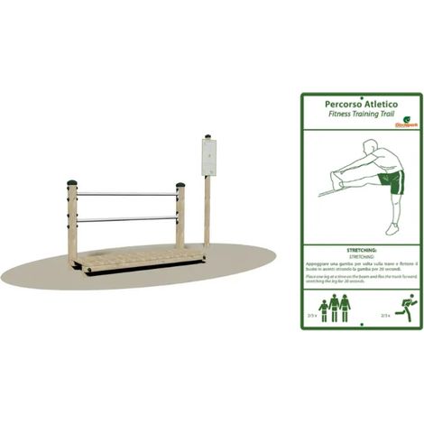 Stazione Inizio Percorso 3011 Giochipark legno cartello Dibond outdoor fitness - Cartello gambe