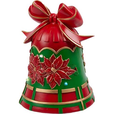 Campana decorata con Babbo in metallo con miniled per decorazioni natalizie -Piccolo (1/4)
