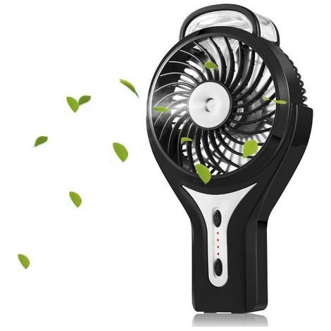 Mini Portable USB Mist Fan with Personal Cooling Mist Maker with Rechargeable Battery for Home, Office and Travel, Black (1/5)