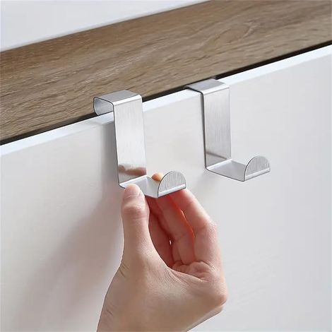 Lot de 10 crochets de porte de placard en forme de Z En acier inoxydable Argenté (1/5)