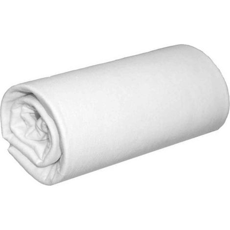 Drap housse en flanelle Blanc 90x190 cm (1/2)