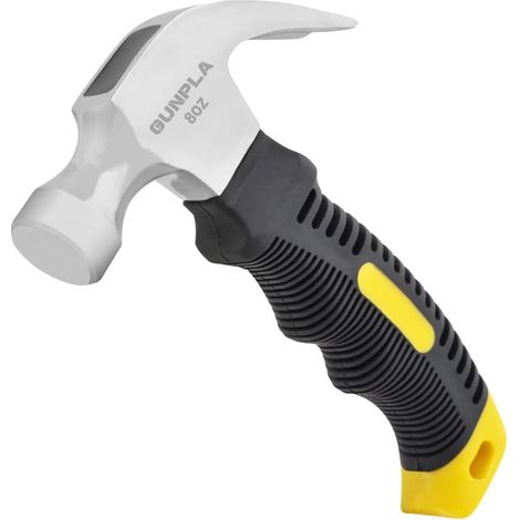 Marteau à Panne et Arrache-Clous 227gramme en Acier au Carbone - Outil Fendu Léger pour Construction Démolition Déchirement du Bois avec Poignée Confortable en Caoutchouc Antidérapant (1/5)
