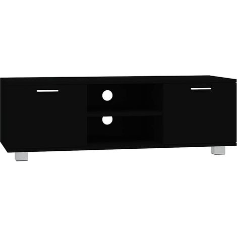 vidaXL Mueble para TV madera contrachapada negro 120x40,5x35 cm (1/2)