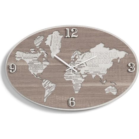 Orologio da parete in legno laminato PLANISFERO2 70x45 cm TRS (1/2)