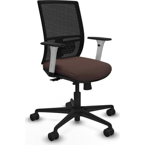 Silla de oficina piqueras y crespo Yunquera marron oscuro simil piel (1/2)