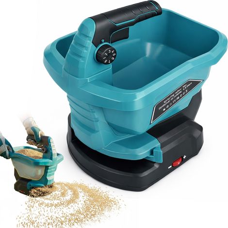 Cordless Épandeur d'engrais, compatible avec batterie 18 V, 3,3 litres, semences, sel de déneigement, largeur d'épandage de 5 m, 6 vitesses et 8 niveaux de dispersion (sans batterie) (1/5)