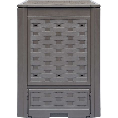 vidaXL Compostiera Giardino Marrone 60x60x83 cm 300 L Rattan