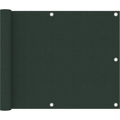 vidaXL Paravento da Balcone Verde Scuro 75x300 cm Tessuto Oxford