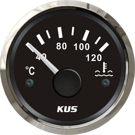 Wasserdichtes Wassertemperaturmessgerät 40–120 °C mit Hintergrundbeleuchtung 12 V/24 V 52 mm