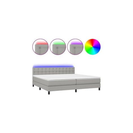 Sommier à lattes de lit matelas LED Gris clair 200x200 Tissu (1/5)