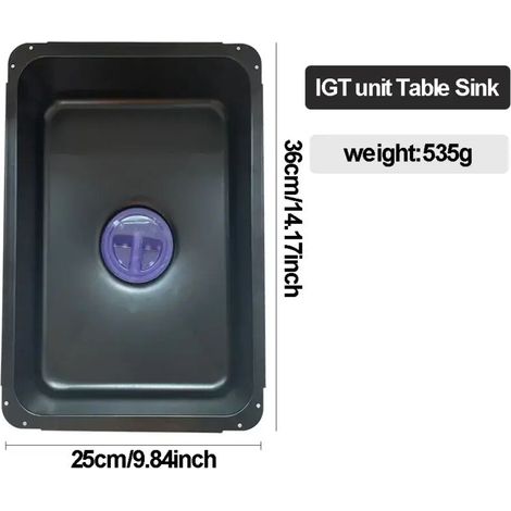 (noir) Bassine de 6 L IGT, évier de table en acier inoxydable, idéale pour le camping et les pique-niques. Réservoir de lavage ultra-léger pour le lavage des mains et les ustensiles de cuisine en plei